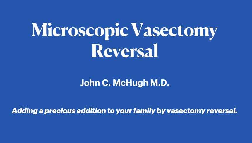 Dr. McHugh eBook Vasectomy Reversal